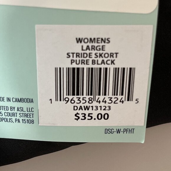 DSG Mid-Rise Stride Skort, Large, Black‎ - Picture 9 of 10